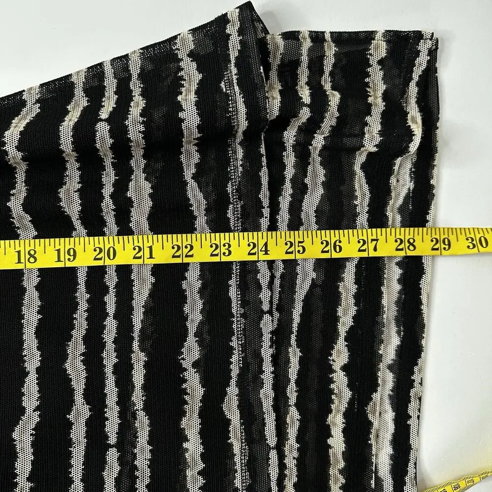 Ali Miles Top Shirt Tunic Womens 1X 1XL Black Mesh‎ Stripe back Buttons Art - Picture 11 of 12